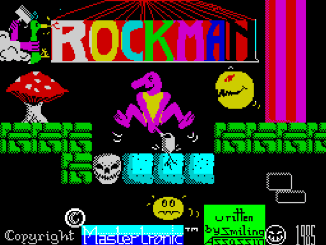 Rockman title screen for ZX Spectrum